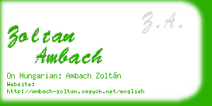 zoltan ambach business card